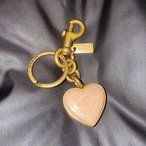 Coach Gold Heart Keychain Bag Charm